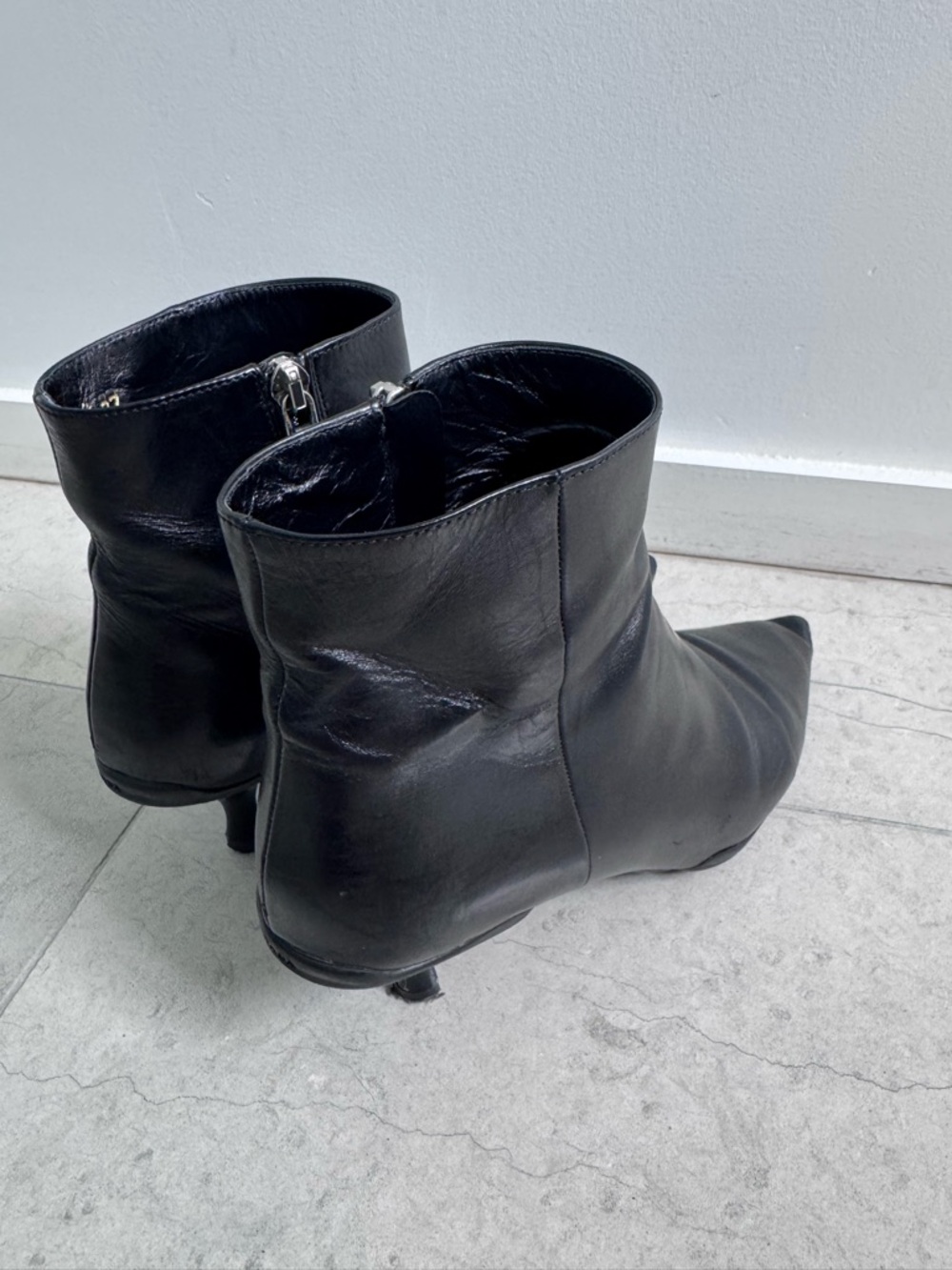 Prada Black Pointed Toe Ankle Boots size IT 37 - Picture 4 of 17